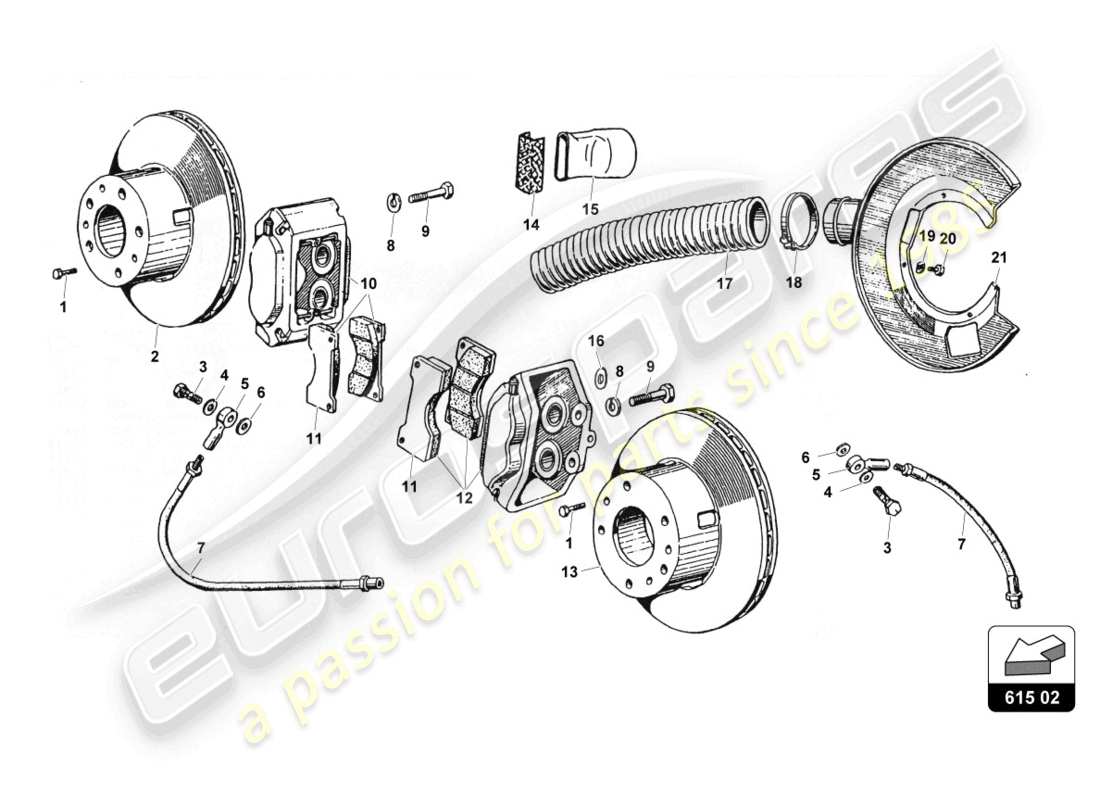 a part diagram from the lamborghini countach parts catalogue