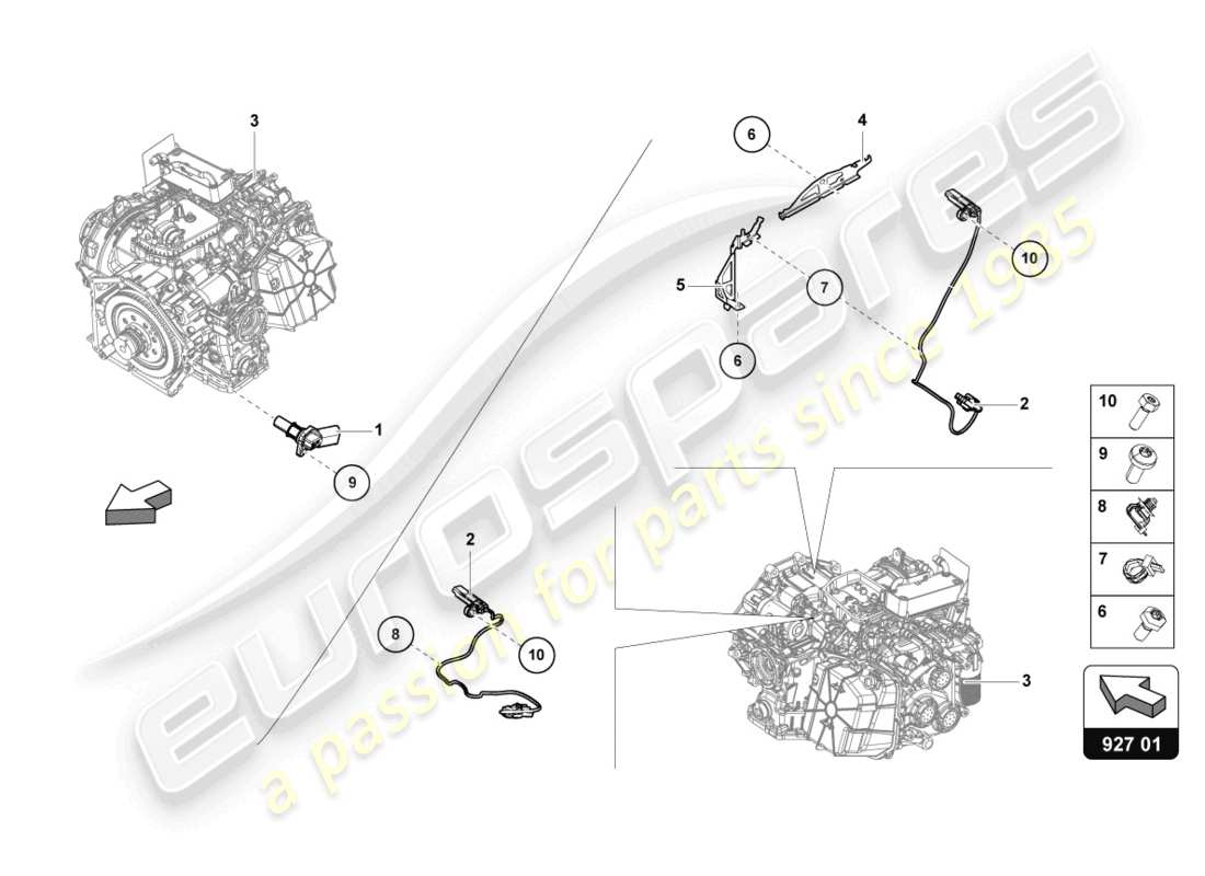 a part diagram from the lamborghini evo coupe 2wd (2021) parts catalogue