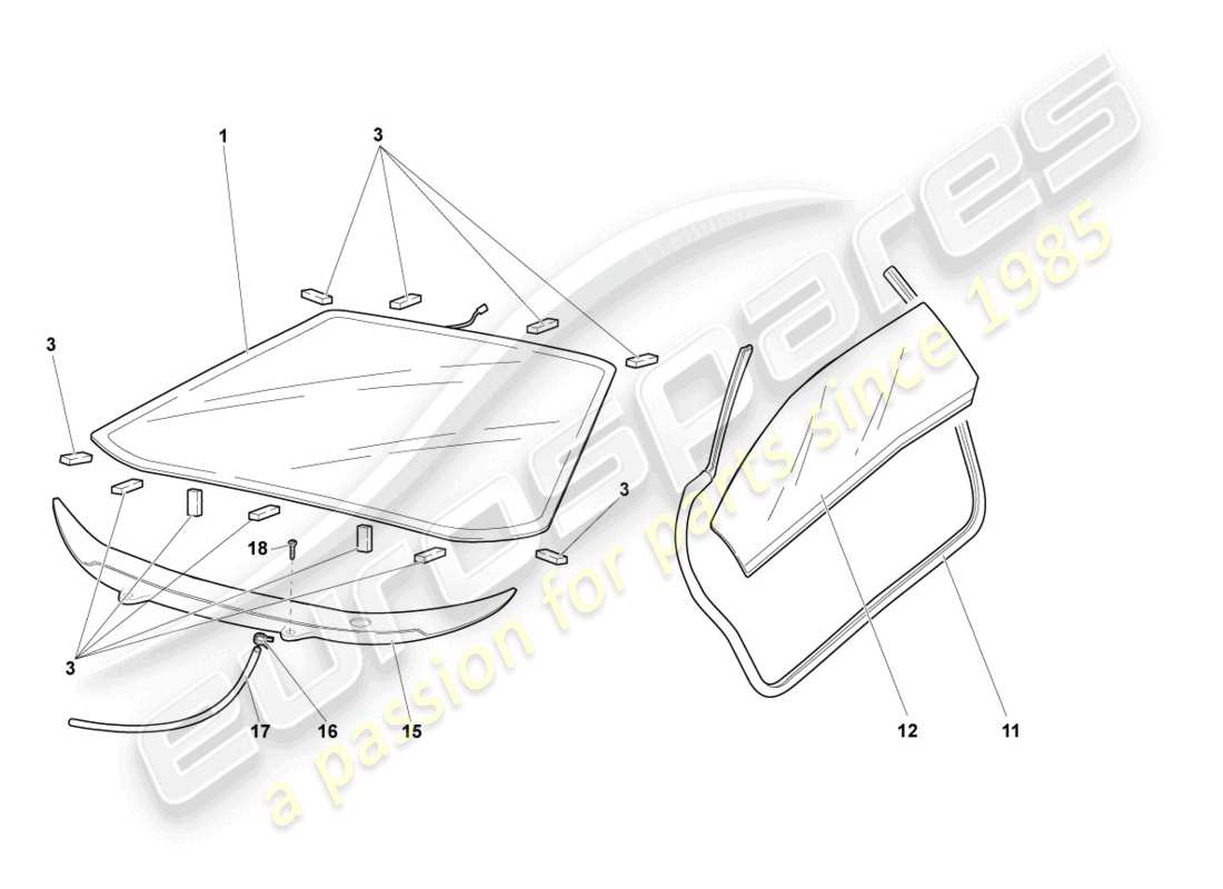 a part diagram from the lamborghini murcielago parts catalogue