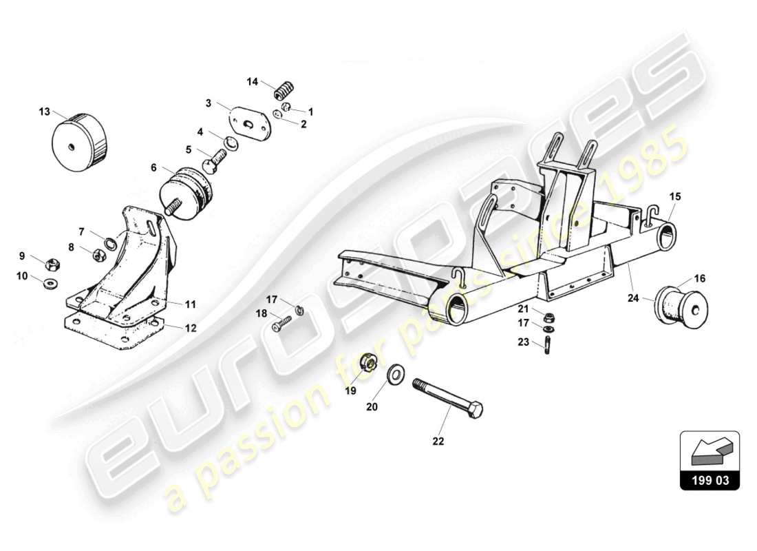 a part diagram from the lamborghini countach parts catalogue