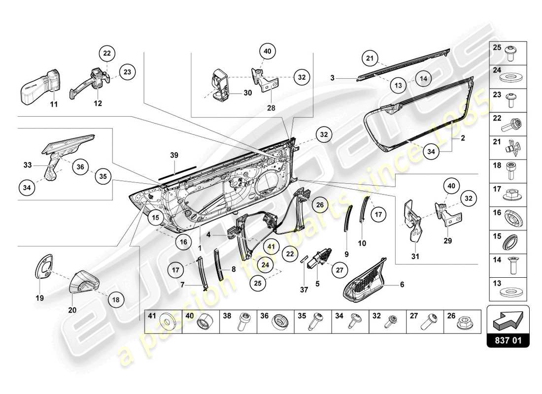 a part diagram from the lamborghini huracan sterrato parts catalogue