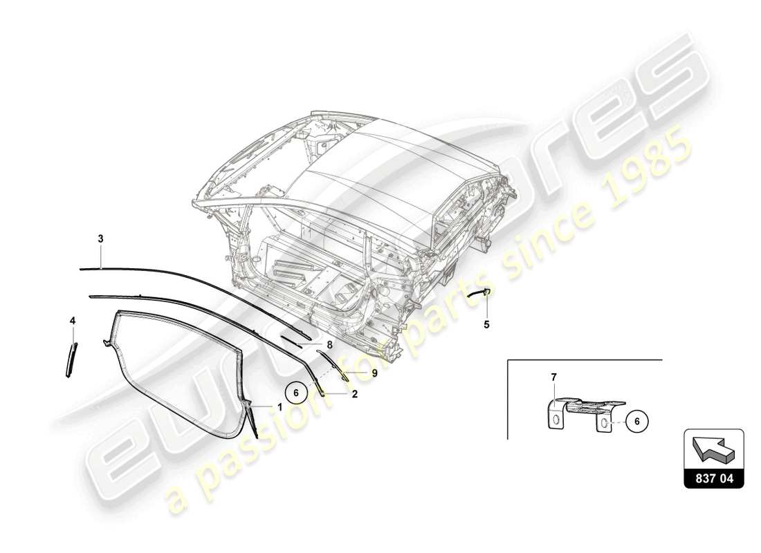 a part diagram from the lamborghini huracan squadra corse parts catalogue