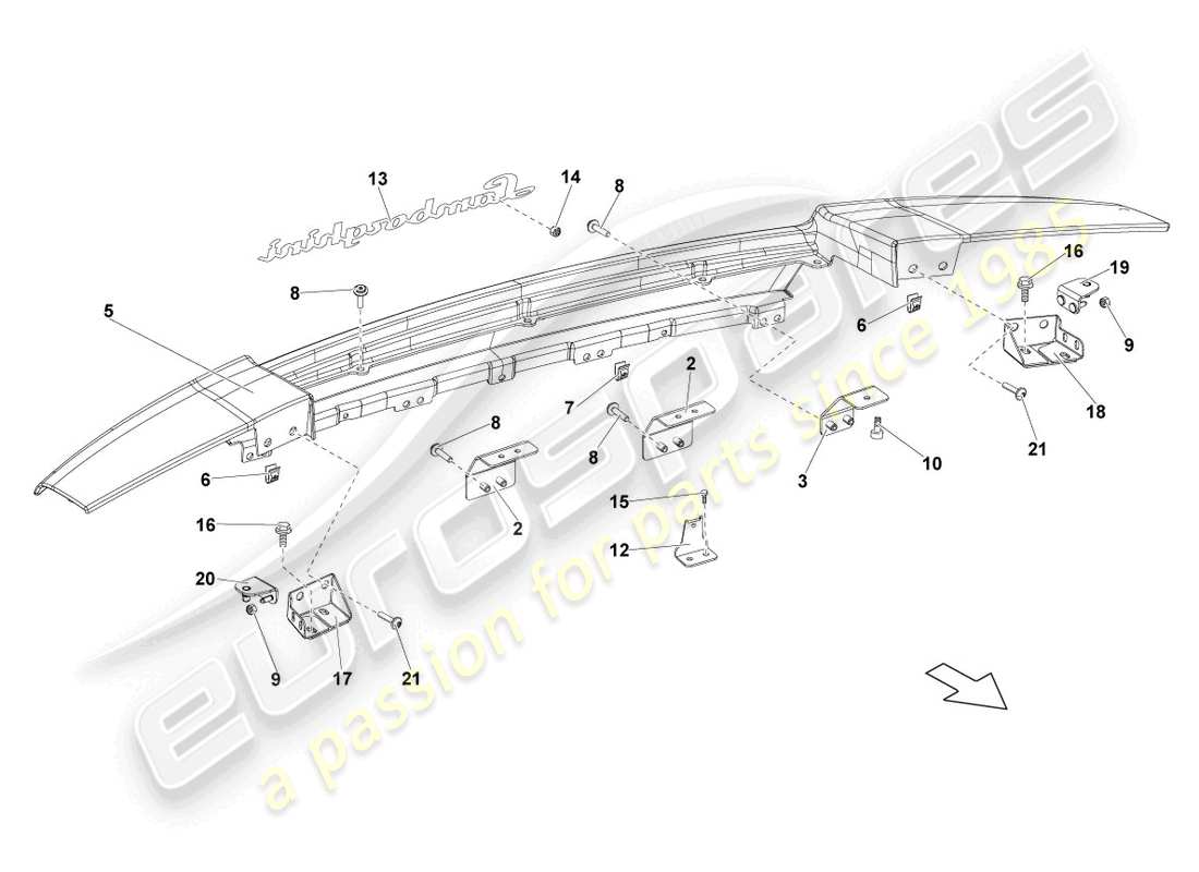 a part diagram from the lamborghini lp550-2 spyder (2012) parts catalogue