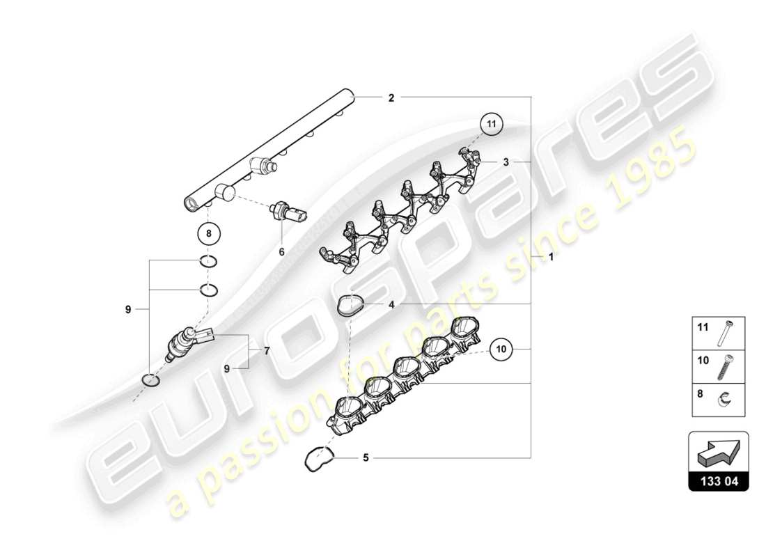 a part diagram from the lamborghini huracan sterrato parts catalogue