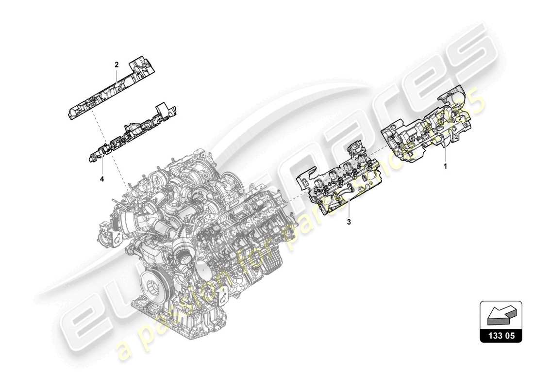 a part diagram from the Lamborghini Urus S (2024) parts catalogue