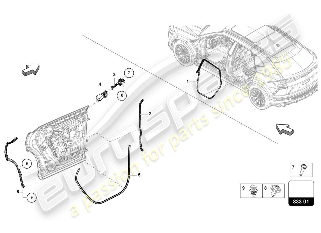 a part diagram from the lamborghini urus parts catalogue