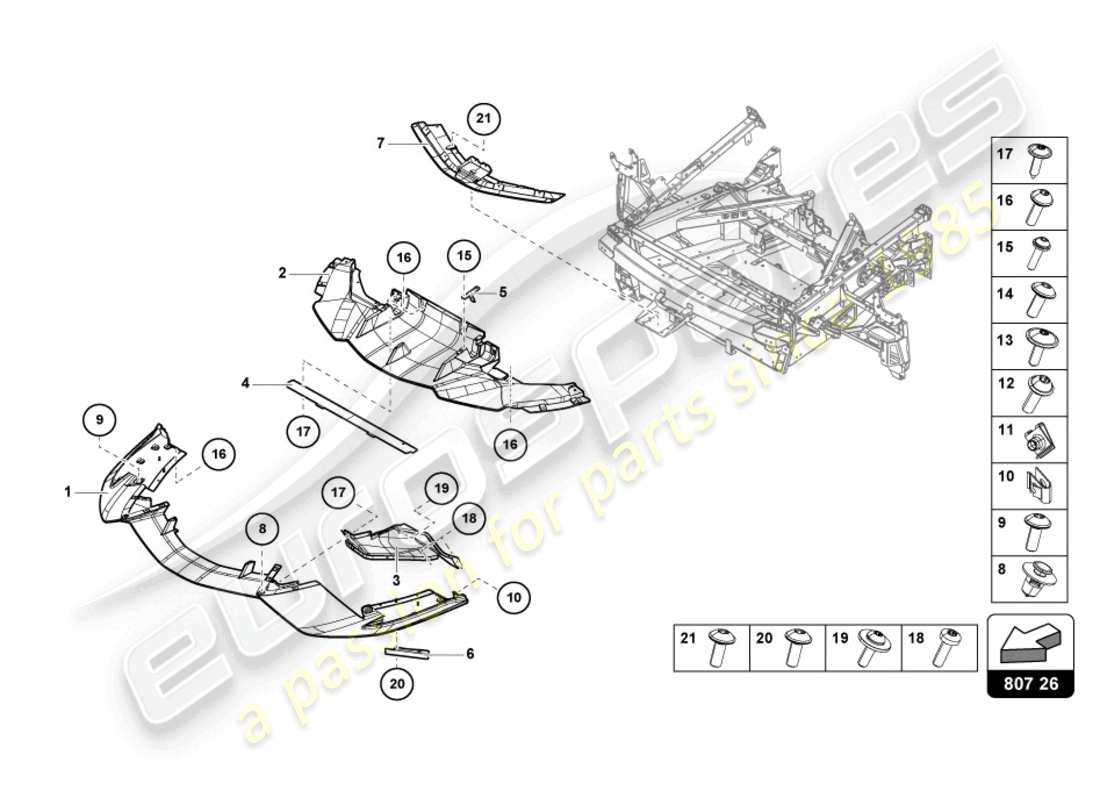 a part diagram from the lamborghini sian parts catalogue