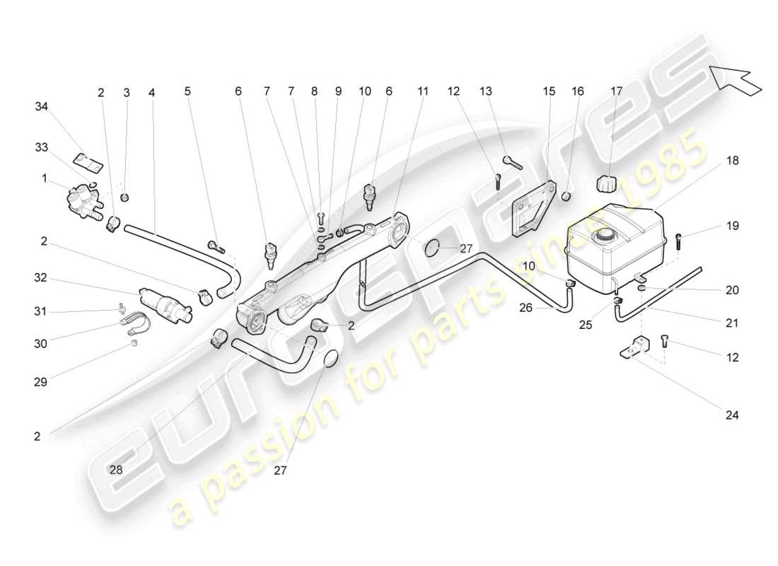 a part diagram from the Lamborghini Gallardo Coupe (2008) parts catalogue