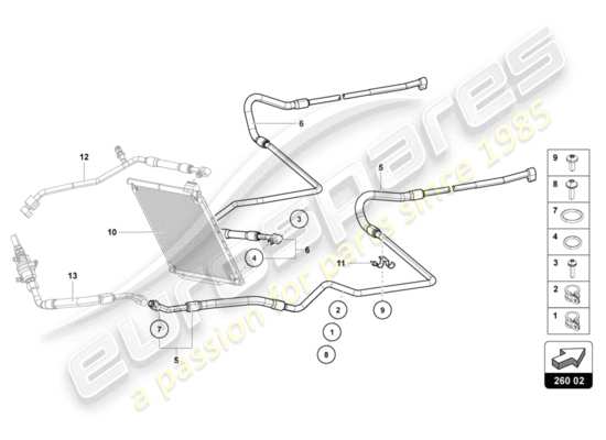 a part diagram from the lamborghini lp720-4 roadster 50 (2014) parts catalogue