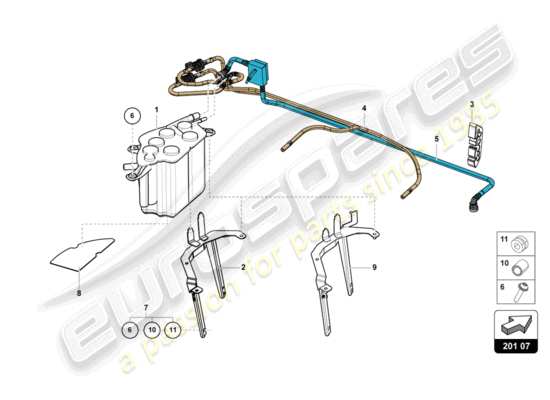a part diagram from the lamborghini lp700-4 roadster (2015) parts catalogue
