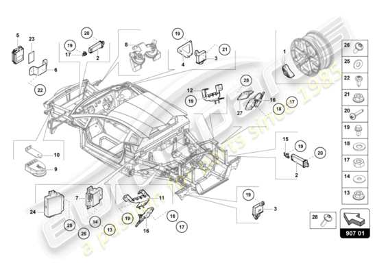 a part diagram from the lamborghini lp700-4 coupe (2015) parts catalogue