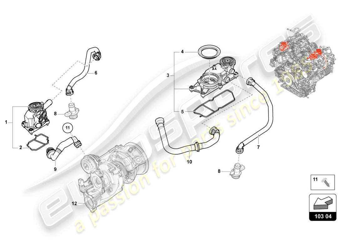 lamborghini urus s (2024) ventilation for cylinder block parts diagram