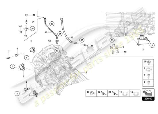 a part diagram from the lamborghini lp740-4 s coupe (2020) parts catalogue