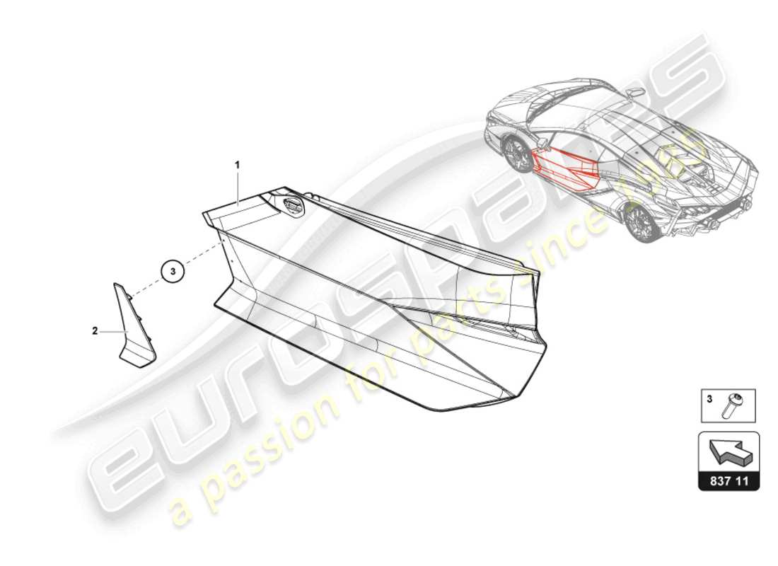 lamborghini sian roadster (2021) door parts diagram