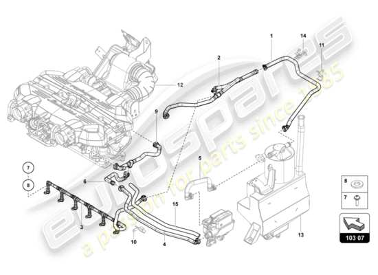 a part diagram from the lamborghini lp700-4 roadster (2013) parts catalogue