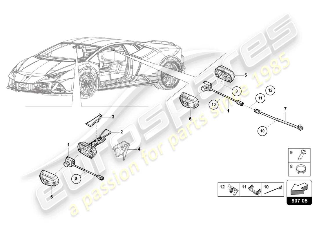 lamborghini 2023 (evo coupe 2wd) electrical parts for video recording and telemetry system part diagram