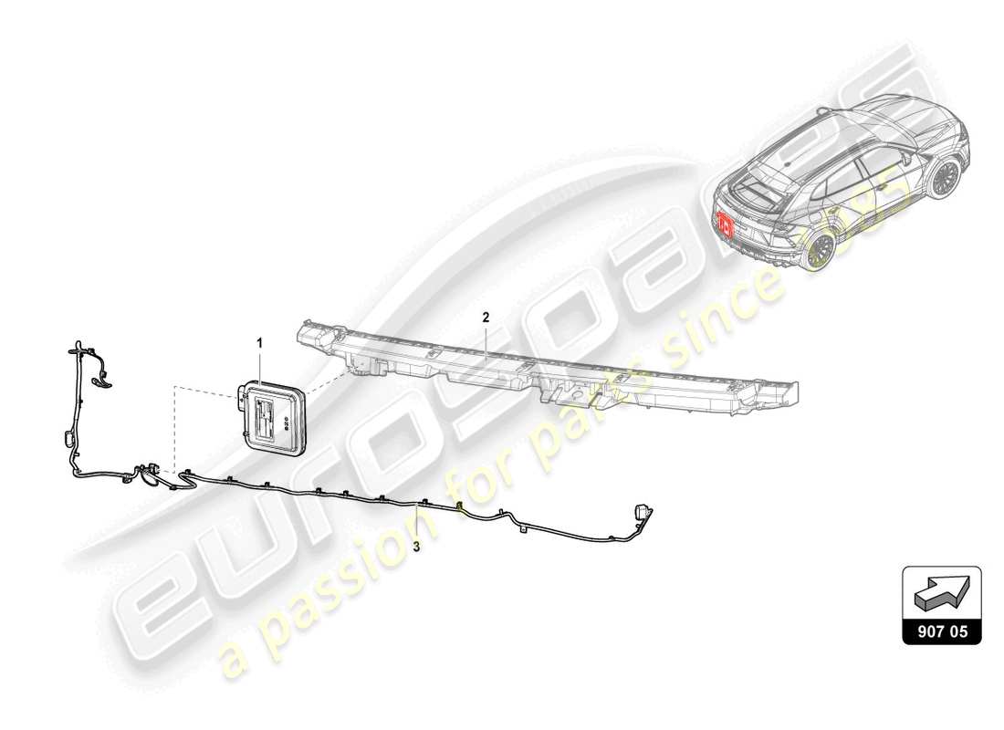 lamborghini urus s (2024) control unit for opening garage door parts diagram