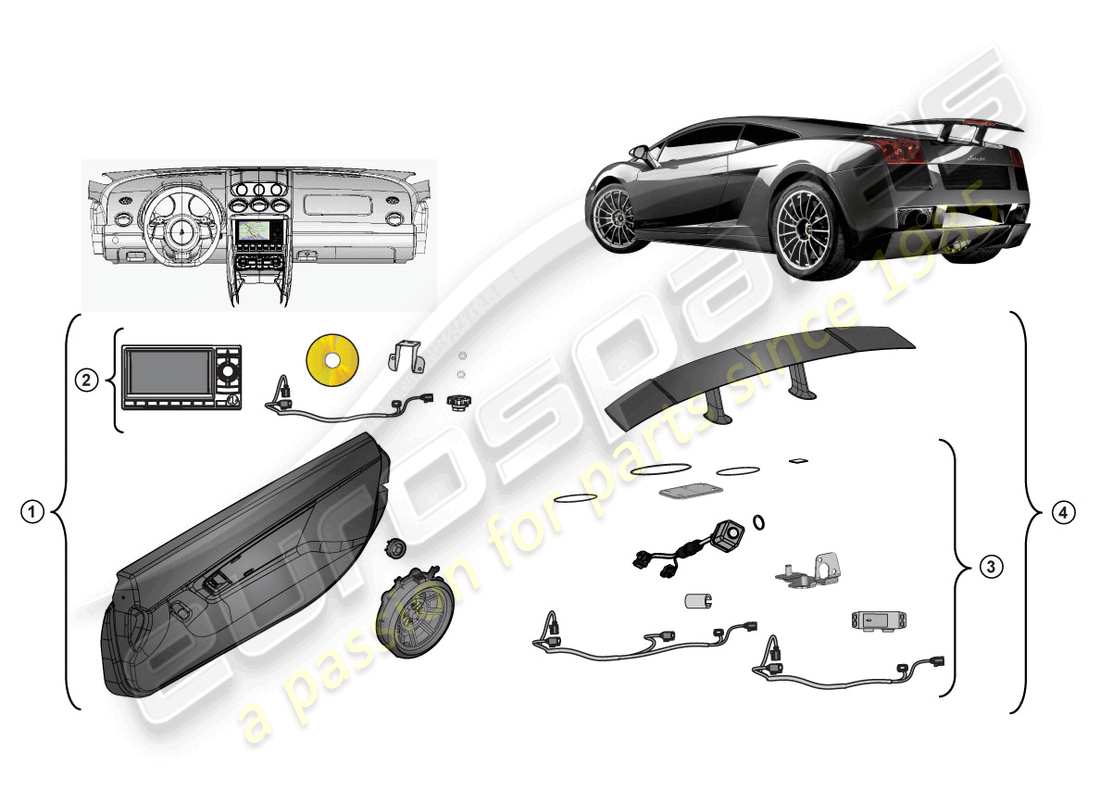 a part diagram from the lamborghini gallardo parts catalogue