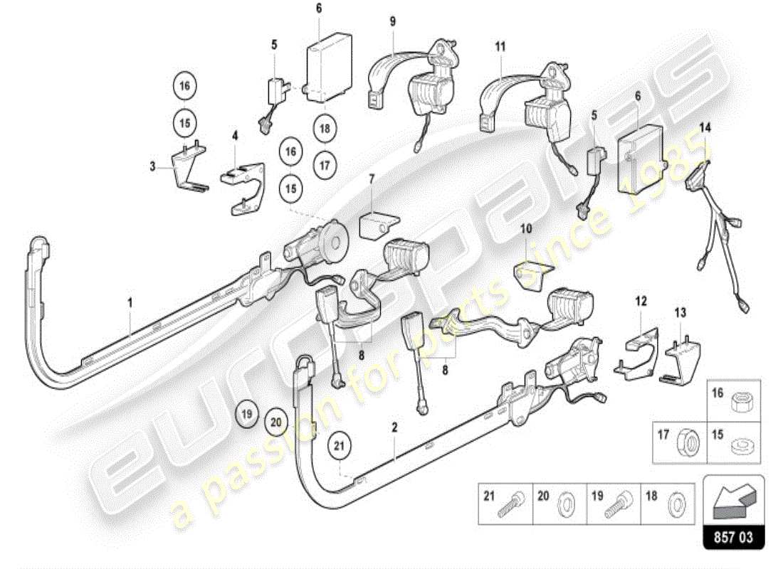 a part diagram from the lamborghini diablo vt (1997) parts catalogue