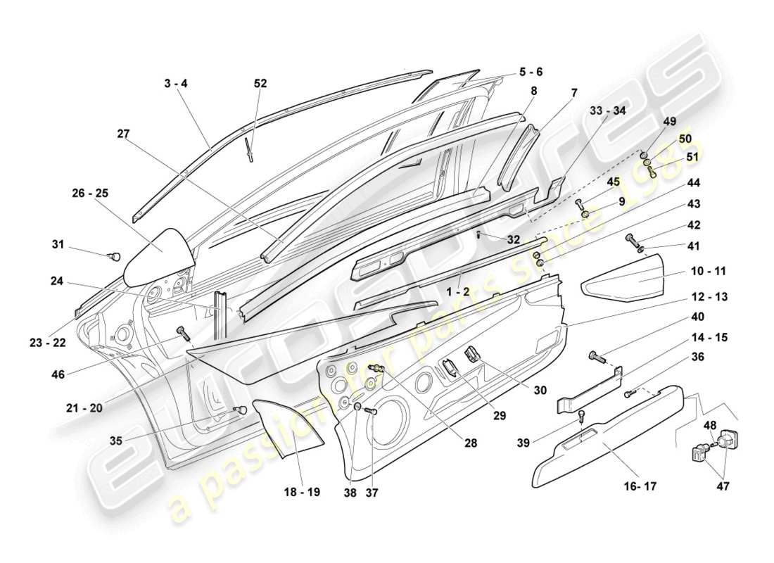 a part diagram from the lamborghini lp640 coupe (2008) parts catalogue