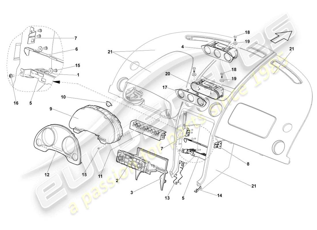 a part diagram from the lamborghini lp550-2 coupe (2014) parts catalogue
