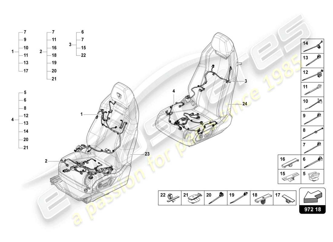 a part diagram from the lamborghini urus (2022) parts catalogue