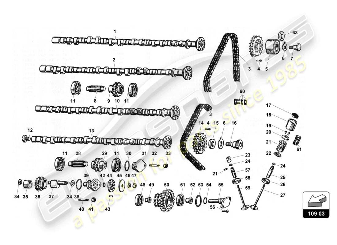 a part diagram from the lamborghini countach parts catalogue