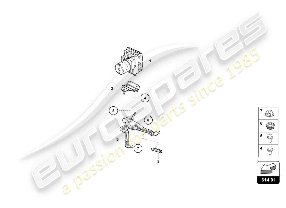 a part diagram from the lamborghini evo coupe 2wd (2021) parts catalogue