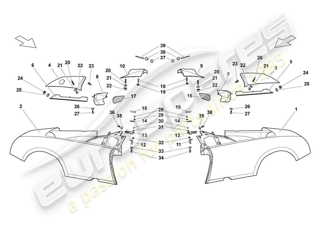 a part diagram from the lamborghini murcielago parts catalogue
