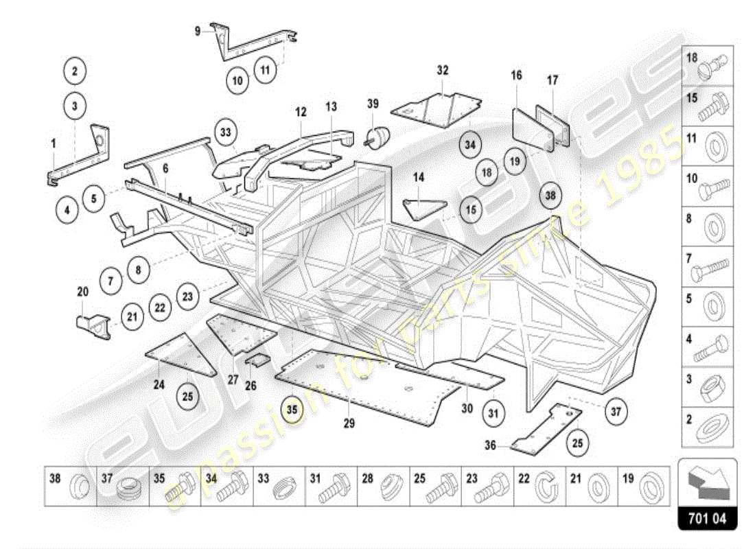 a part diagram from the lamborghini diablo vt (1995) parts catalogue