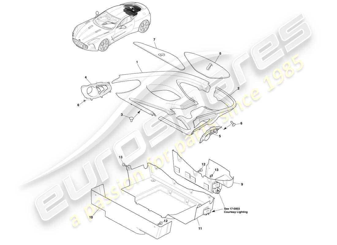 a part diagram from the aston martin one-77 parts catalogue