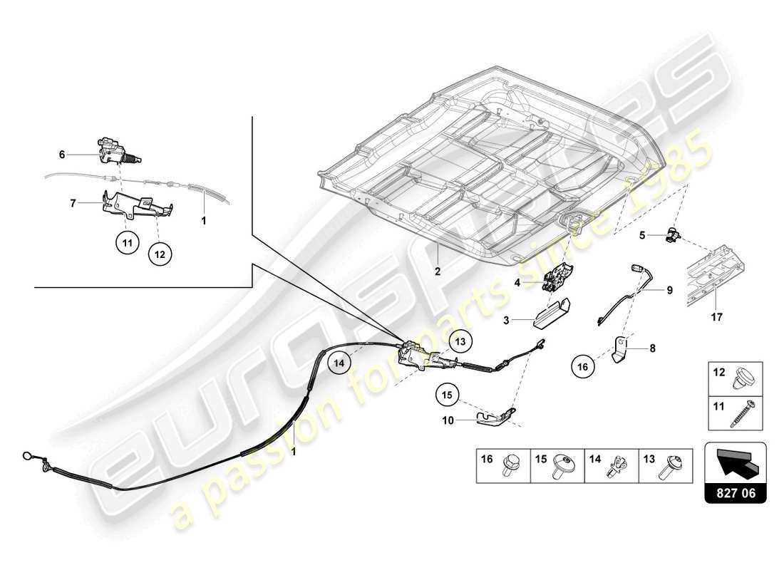 a part diagram from the lamborghini evo spyder 2wd (2023) parts catalogue