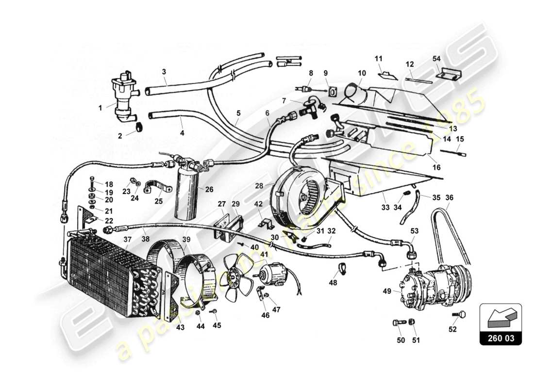 a part diagram from the lamborghini countach parts catalogue