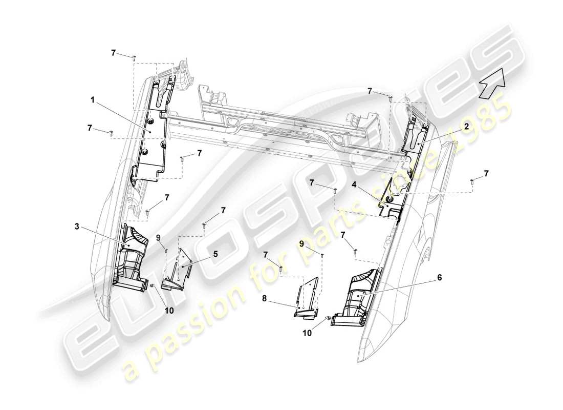 lamborghini lp570-4 spyder performante (2011) cover for engine compartment part diagram