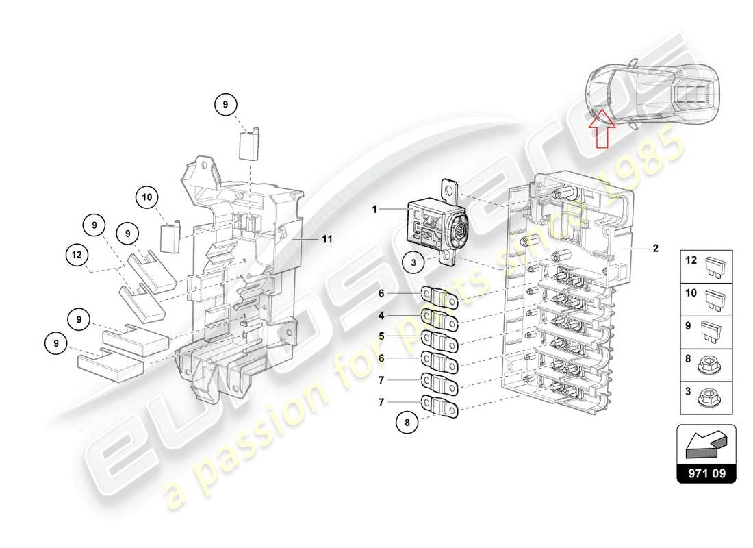 lamborghini 2023 (tecnica) fuses part diagram