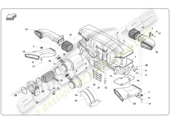 a part diagram from the lamborghini super trofeo (2009-2014) parts catalogue