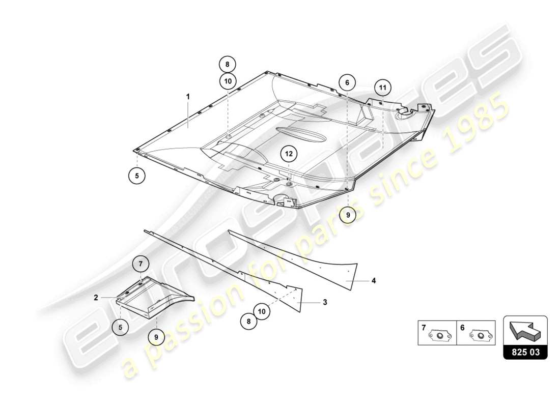 lamborghini 2016 (super trofeo) heat shield part diagram