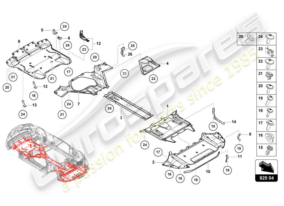 lamborghini tecnica (2023) trim panel for frame lower section parts diagram
