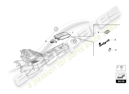 a part diagram from the lamborghini lp600-4 zhong coupe (2016) parts catalogue