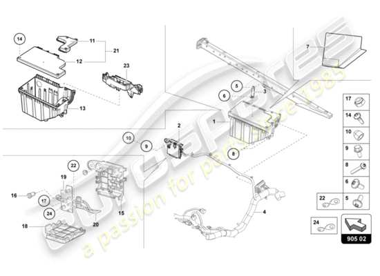 a part diagram from the lamborghini lp740-4 s coupe (2018) parts catalogue