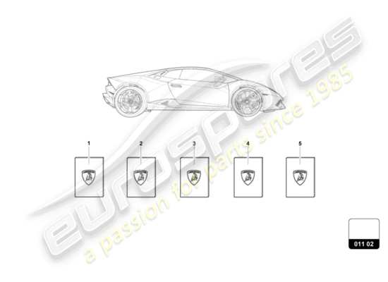 a part diagram from the lamborghini lp610-4 coupe (2017) parts catalogue