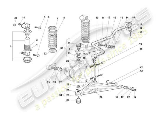 a part diagram from the lamborghini murcielago coupe (2006) parts catalogue