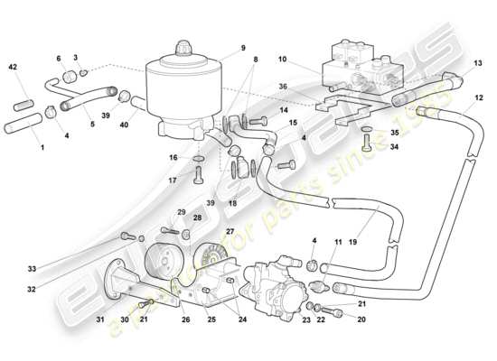 a part diagram from the lamborghini murcielago roadster (2005) parts catalogue