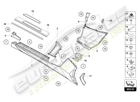 a part diagram from the lamborghini lp720-4 coupe 50 (2014) parts catalogue