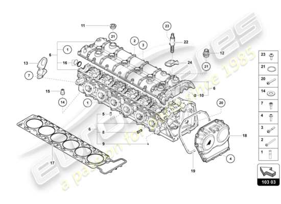 a part diagram from the lamborghini lp740-4 s roadster (2020) parts catalogue