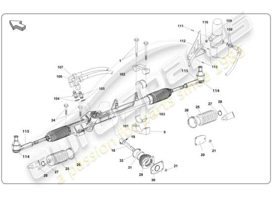 a part diagram from the lamborghini super trofeo (2009-2014) parts catalogue