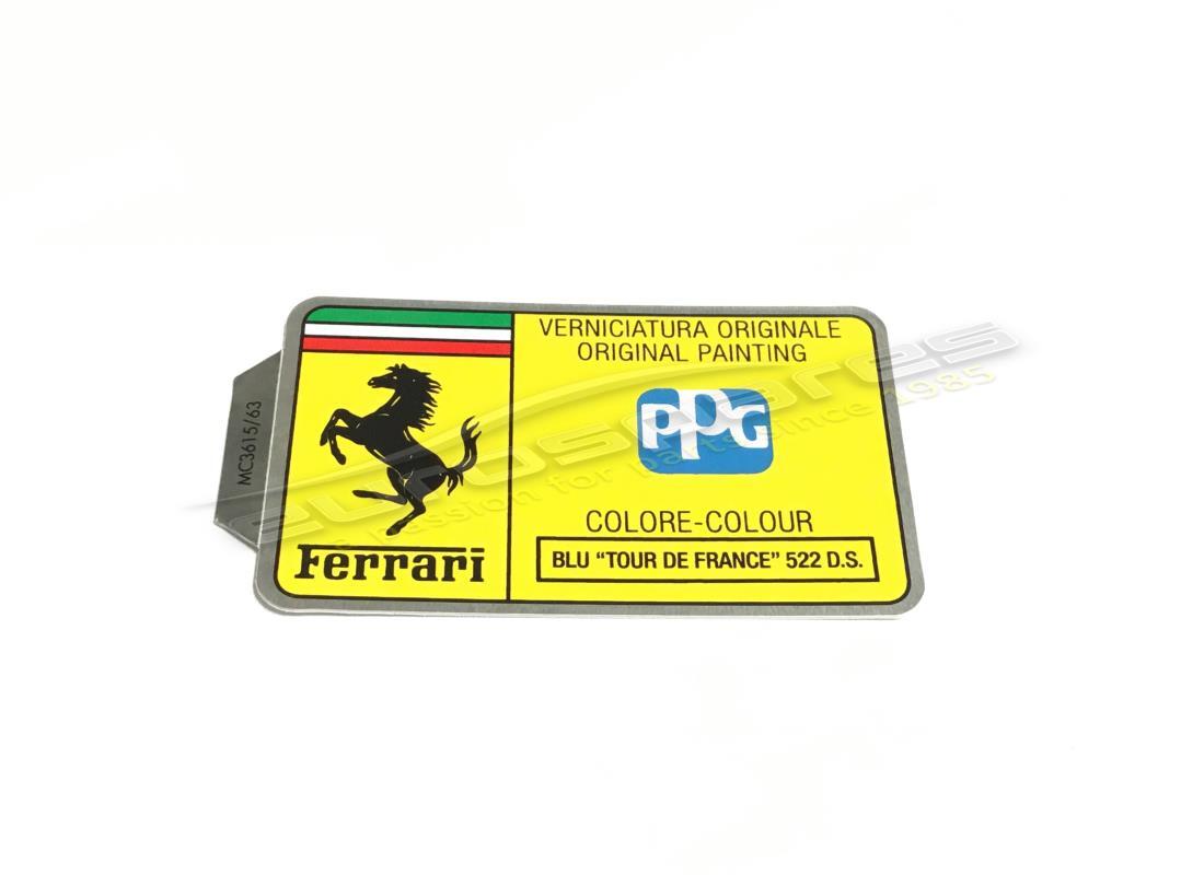 NEW FERRARI PPG PAINT TAG. PART NUMBER MC361563 (1) new ferrari ppg paint tag. part number mc361563 (1)