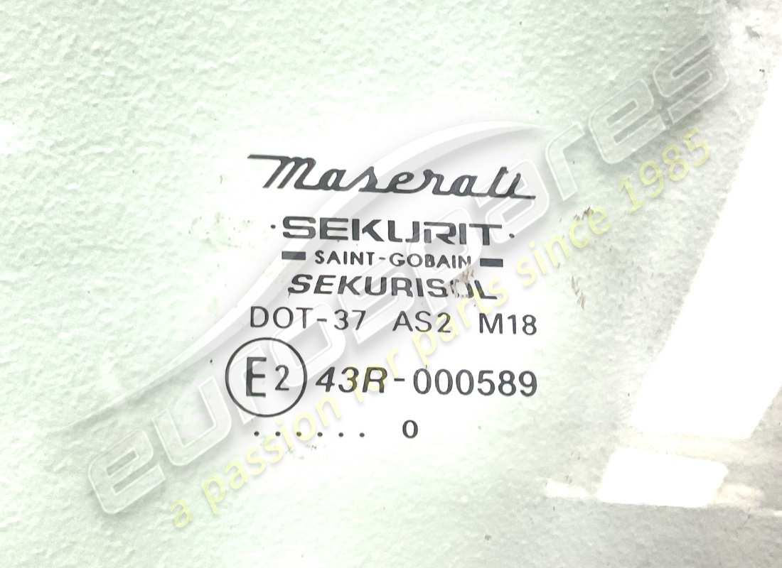 USED MASERATI LH DOOR GLASS M33. PART NUMBER 387700305 (2) used maserati lh door glass m33. part number 387700305 (2)