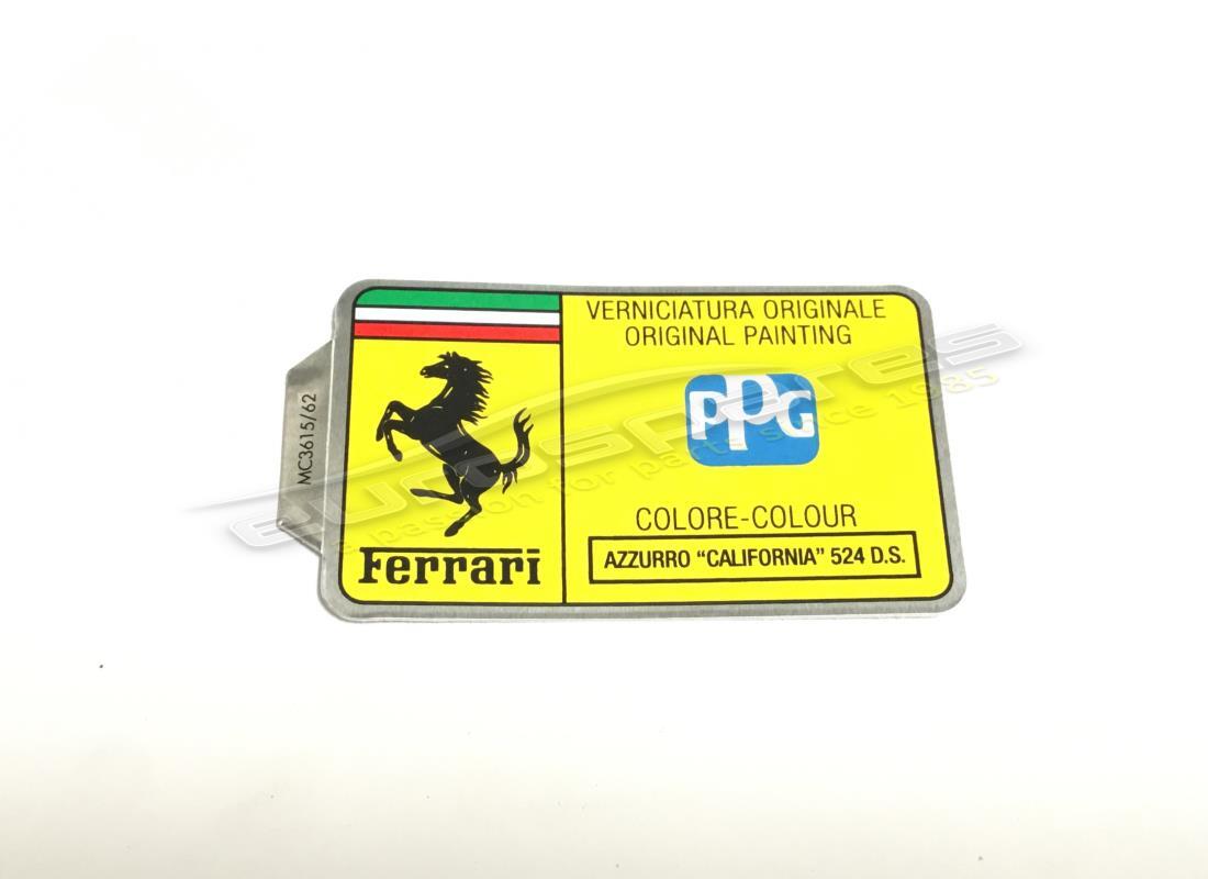 NEW FERRARI PPG PAINT TAG. PART NUMBER MC361562 (1) new ferrari ppg paint tag. part number mc361562 (1)