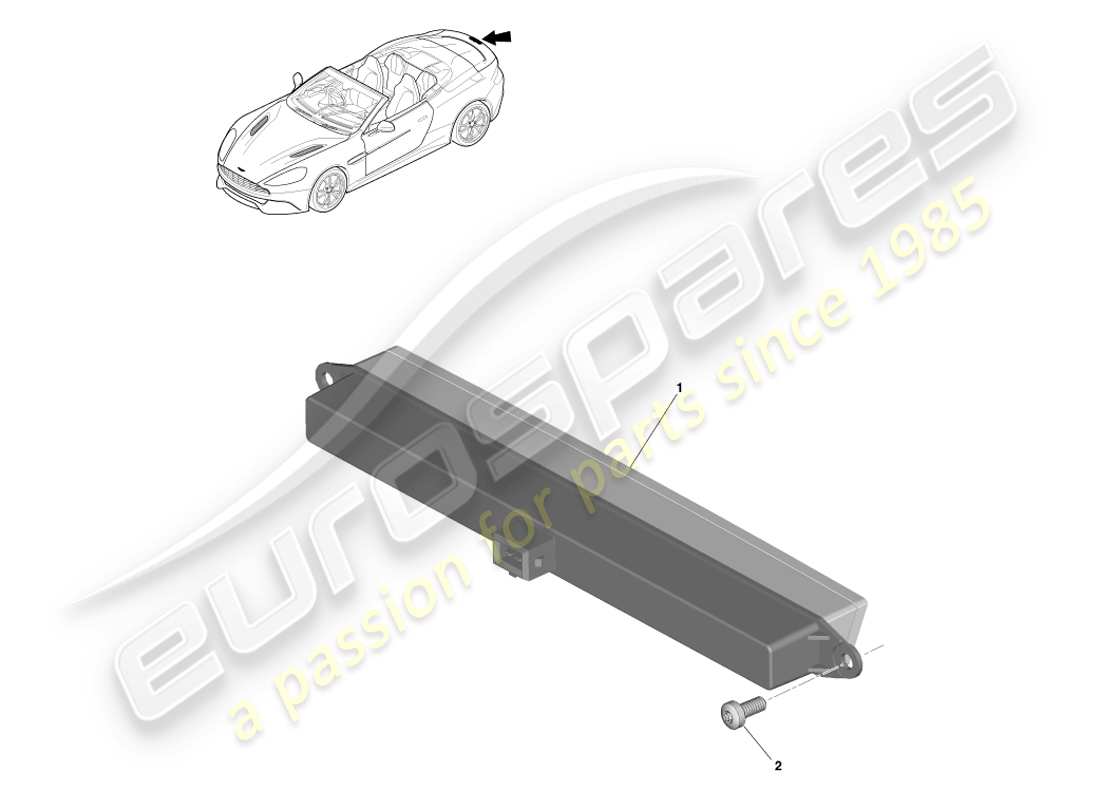 aston martin vanquish (2014) hight mounted stop light, volante part diagram